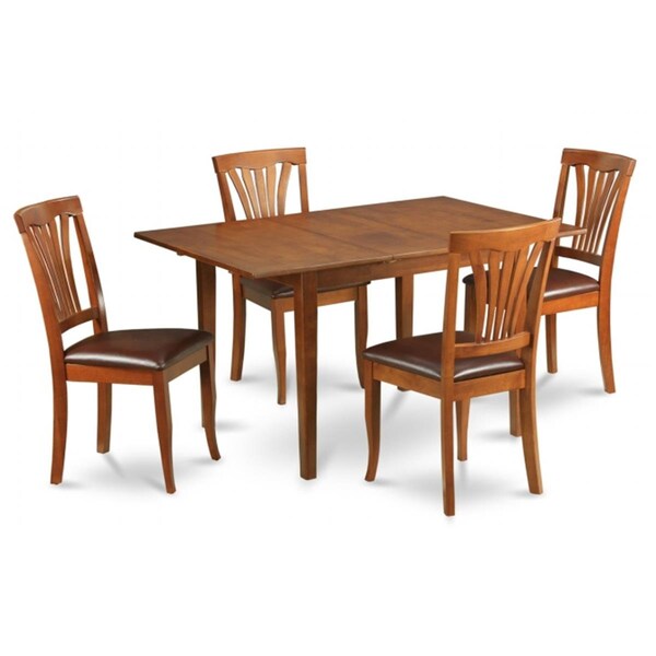 East West Furniture 7 Piece Dinette Set For Small Spaces-Kitchen Tables and 6 Dining Chairs MLAV7-SBR-LC - main